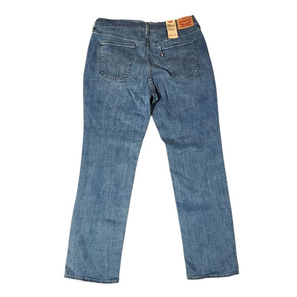 Levis Jeans 505 Straight Leg Mid Rise Stretch Light Wash Womens Size 14M 32x32 - Picture 4 of 6
